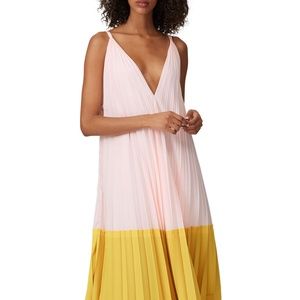Tome Pleated Two Tiered Dress Pink